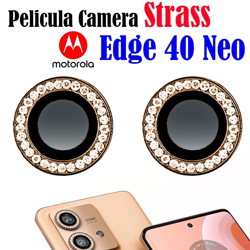 Kit (2*PCS) Películas Câmera Diamonte Para Motorola Edge 40 Neo  Protetor Da Lente Brilhante