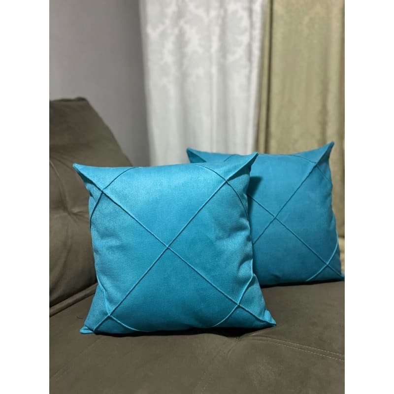 Kit 02 Capa de Almofada Suede Amassado Drapeada 45 x 45 Costura Cruzada PROMOÇÃO