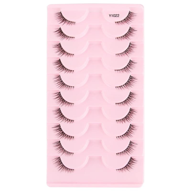half lashes cartela com 10 pares cílios posticos de cantinho cat