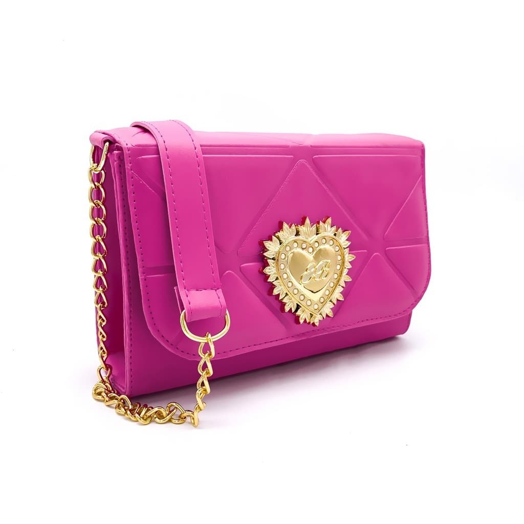 Bolsa Transversal Feminina Tiracolo Coração Alça Corrente Promoção
