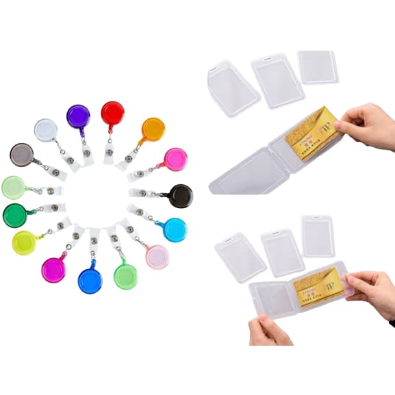 Porta Crachá Retrátil Roller Clip O Transparente À Prova D'água Tampa Do Cartão De Identificação Em PVC Capa