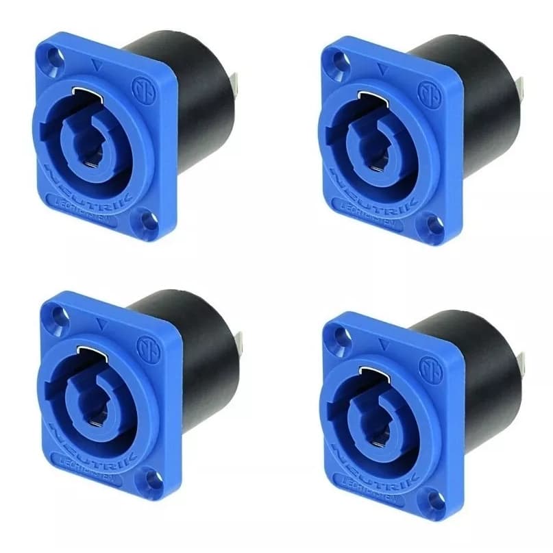 Kit 4 Conectores Powercon Macho Painel Neutrik Nac3mpa-1-wot