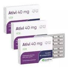 3 x Ativi 40mg 30cps Suplemento UC2 Cães e Gatos - Ourofino Pet