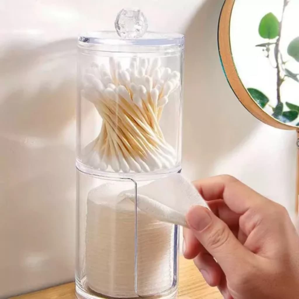 Organizador De Cosméticos Porta Algodão Disco E Cotonete
