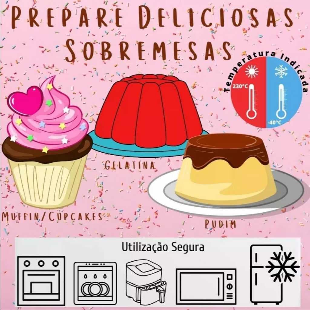 Forminhas Forma Assadeira Para Cupcake Mini Bolo Muffin 12un