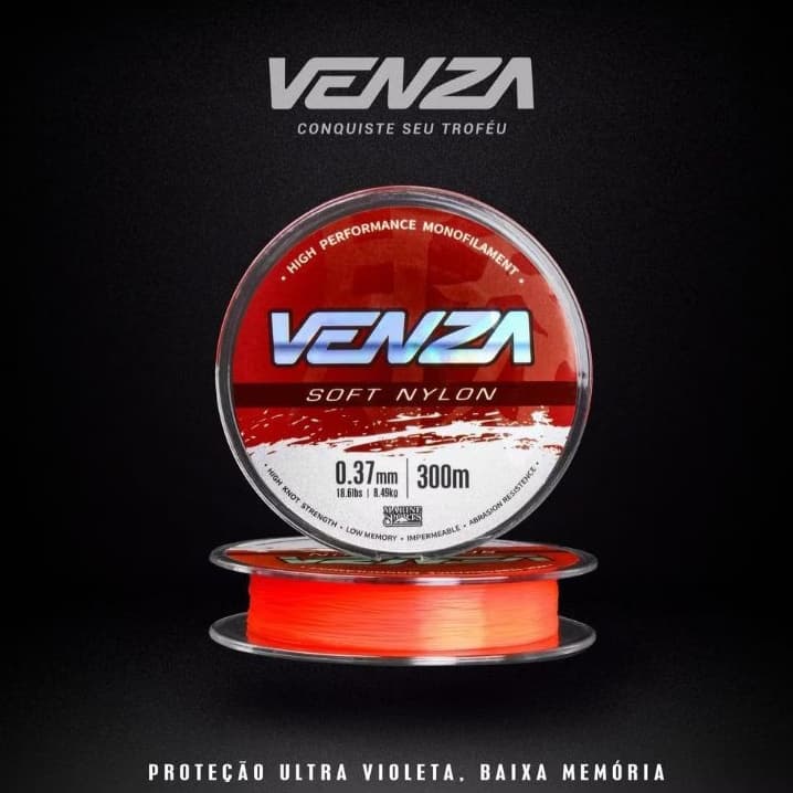 Linha Monofilamento Venza Soft Nylon 0.37 300m