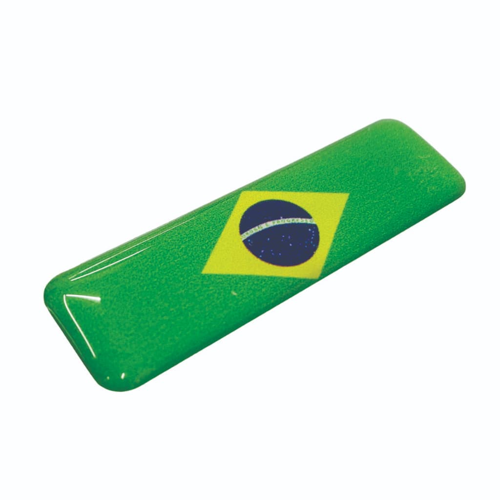 Adesivo Resinado Bandeira do Brasil Para Bicicleta Carro Moto Capacete 5x1,5 cm