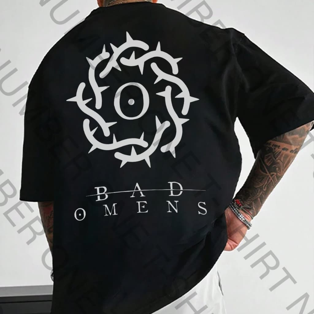 Camiseta Basica Algodao Bad Omens Metal Rock N Roll Gotico Logo Unissex