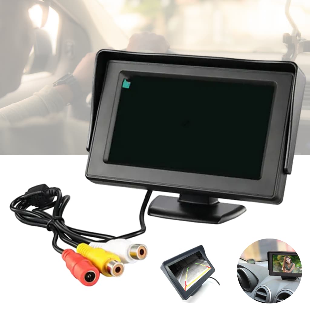 Tela Fixa Monitor Automotivo Stand And Security Tft Tela Lcd 4.3