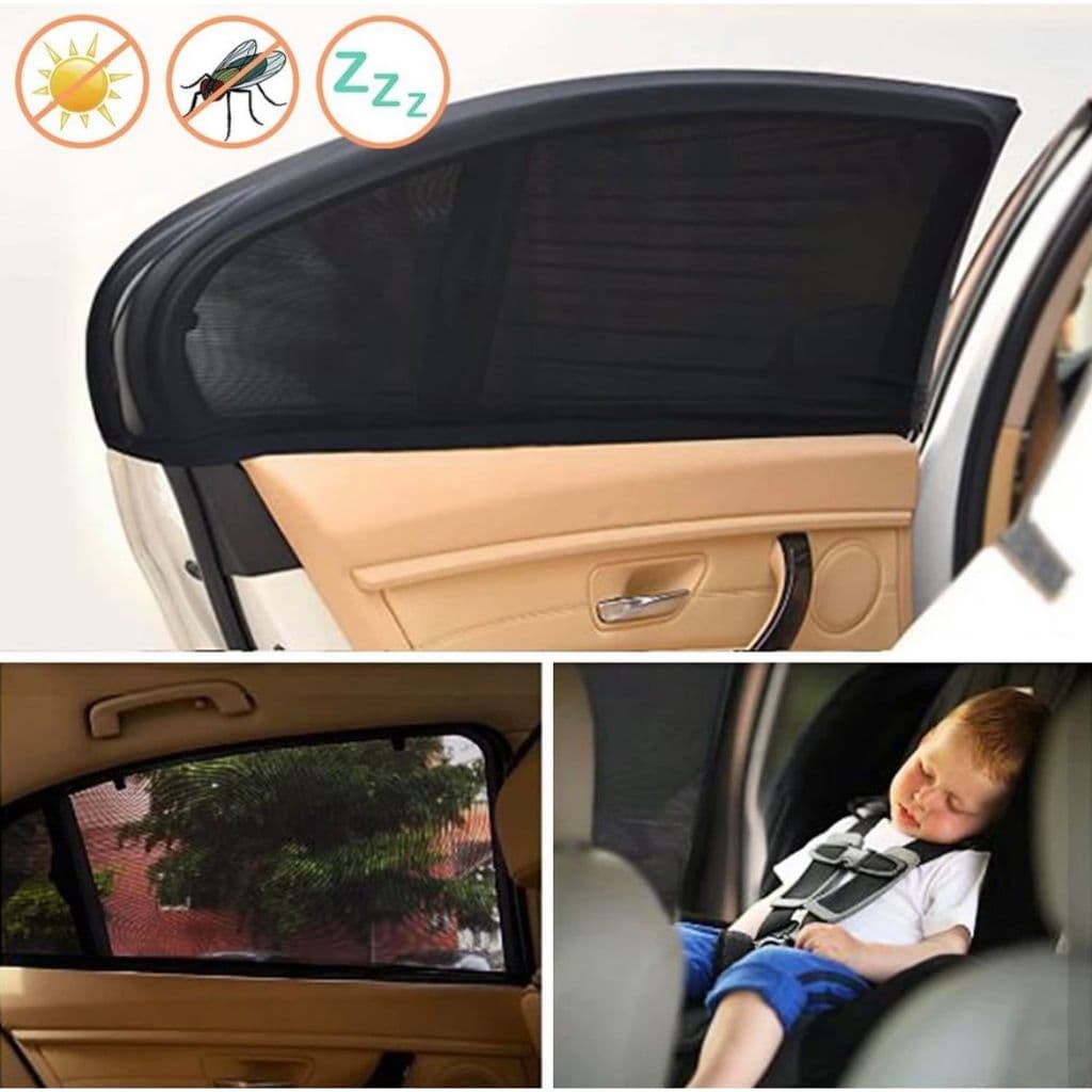Proteção solar para janela carro, cortina protetora contra vento, sol, insetos para criança