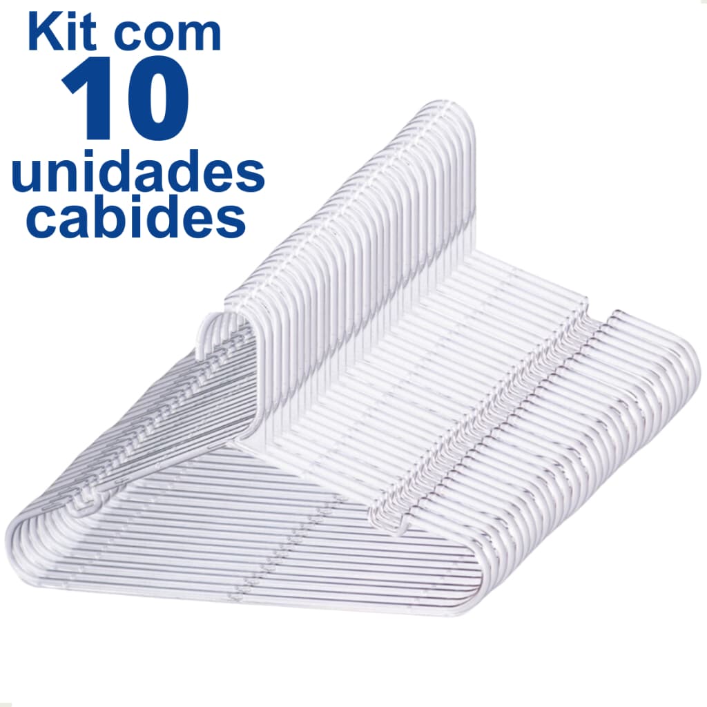 Kit cabides Infantil acrílico 10 unidades transparente para roupas reforçado