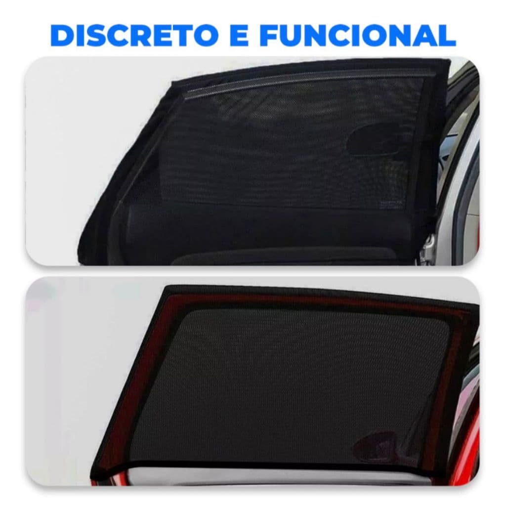 Kit 02 Proteção solar para janela carro, cortina protetora contra vento, sol, insetos para criança