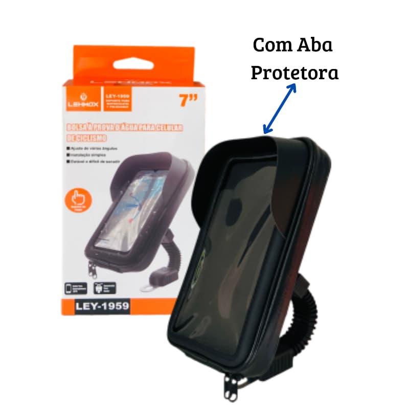 Suporte Capa Case para Celular Smartphone Moto e Bicicleta Ciclismo prova d' água com Proteção Contra Reflexo Luz e Sol