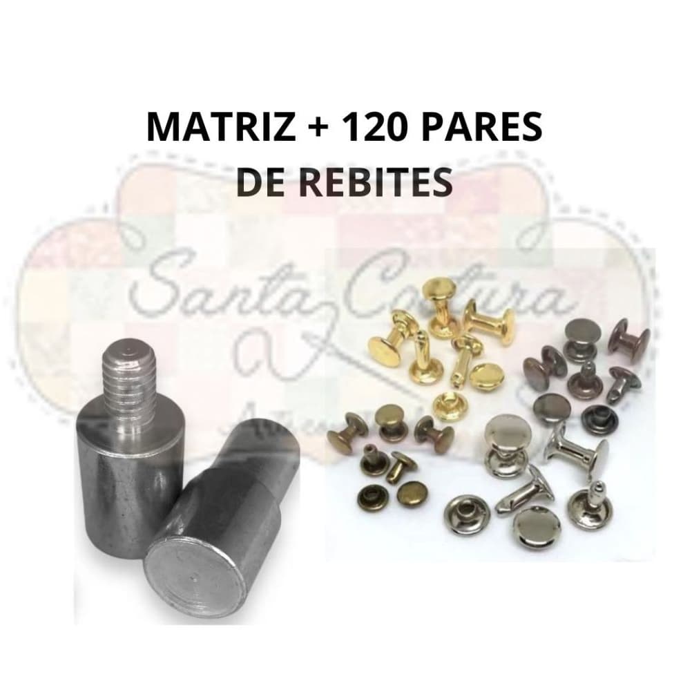 Matriz Para Rebite de Cabeça Dupla n° 02 e 03  de Balancim + 120 PARES DE REBITES n.03 Baxmann