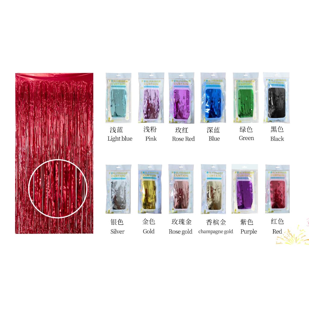 Cortina Fita Metalizada Para Festa 2m x 1m Oferta Decoração Varias Cores Painel