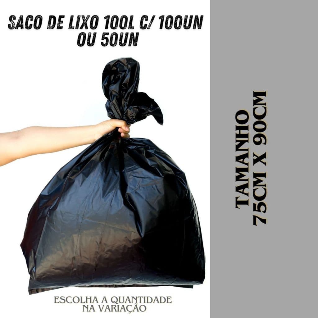 Saco de lixo 100L preto