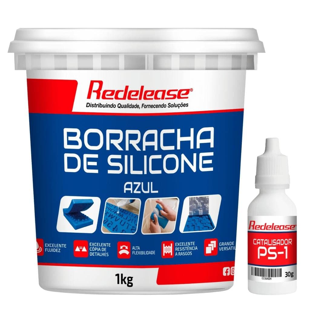 Borracha De Silicone Azul Redelease Alta Flexibilidade para Moldes Com Catalisador (1,030 Kg)