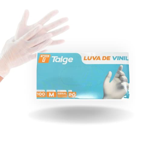 Luva de Vinil Descartável S/ Pó Talge