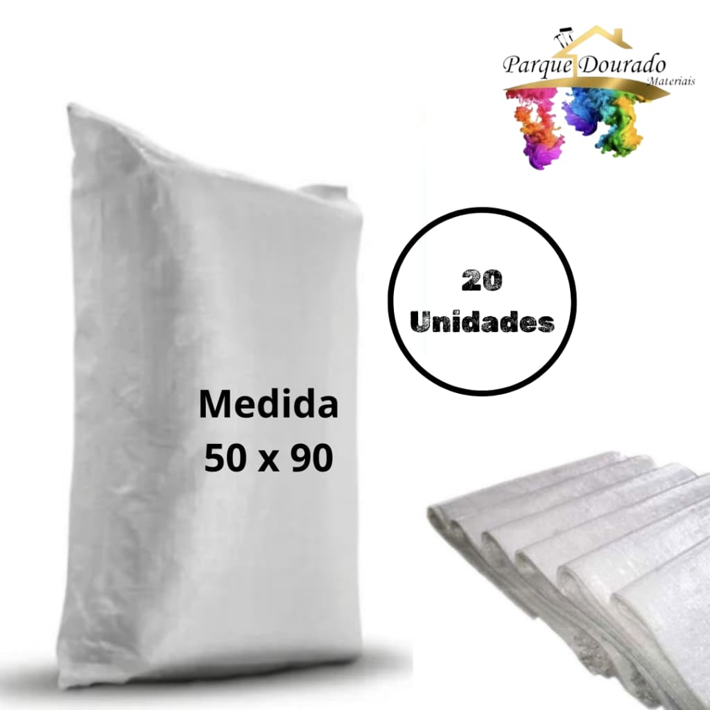 Kit 20 Sacos Para Entulho - Saco Ráfia Novos - Multiuso 50X90
