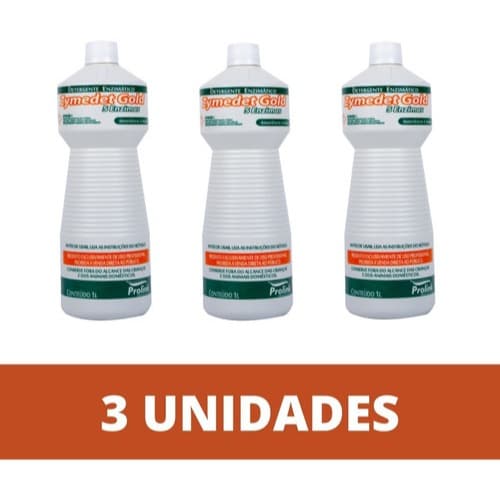 Kit 3Lts Detergente Enzimático Zymedet Gold 5 Enzimas (03 Unidades de 1 litro)