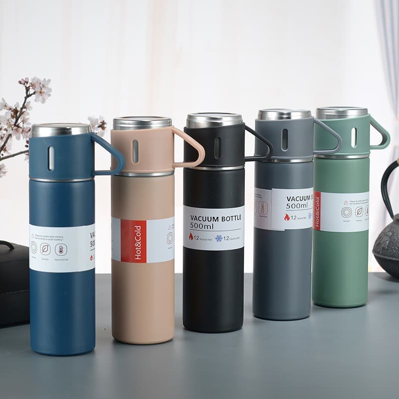 Garrafa Térmica Inox com Tampa Xícara 500 ML Parede Dupla a Vácuo