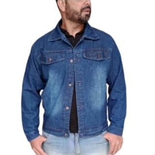 Jaqueta Jeans Masculina 100% algodão Forma Grande