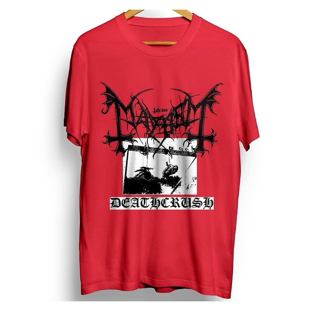 Camiseta Mayhem Deathcrush EP 1987 Camiseta de Rock  Posercorpse Black metal, Thrash metal, Crust