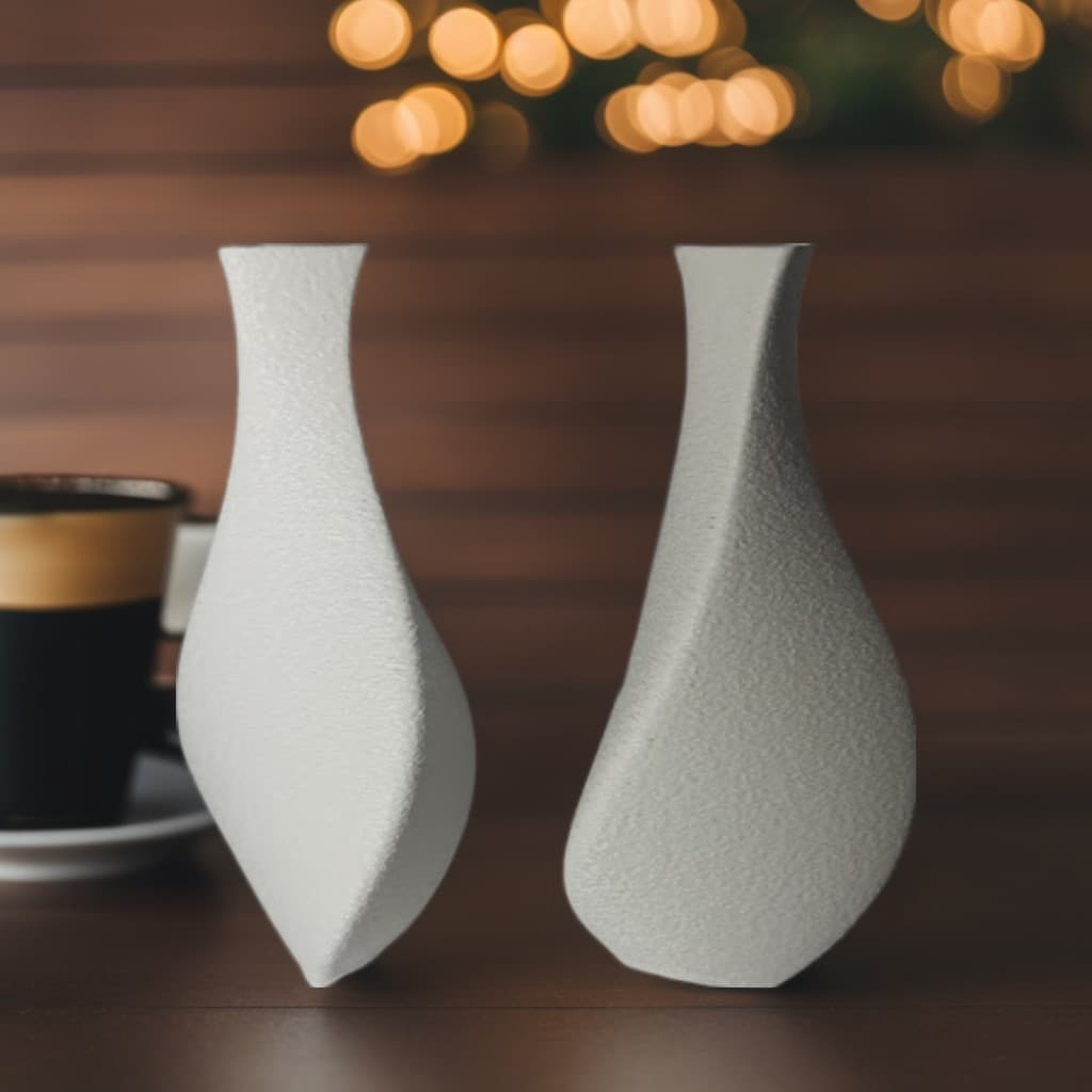 Criativa Plásticos - Kit 2 Vasos Texturizados Que Imitam Pedra - Feito de Plastico com Textura