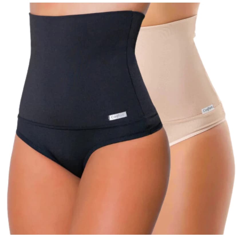 Kit 2 Calcinha Modeladora Seca Barriga Alta Compressão Cós Suplex - Envio Rápido