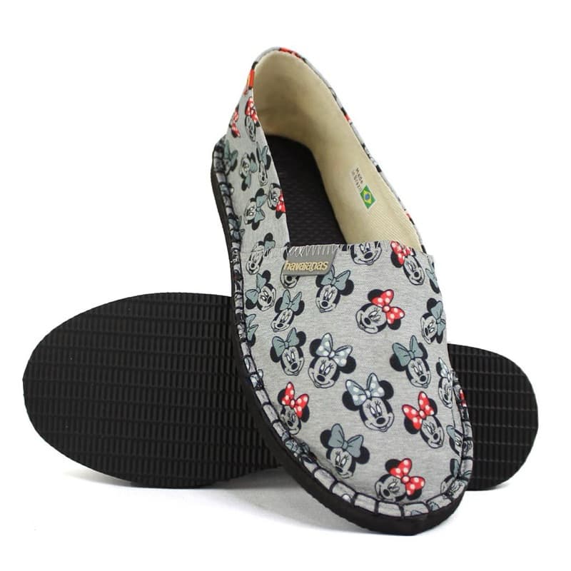 QUEIMA DE ESTOQUE Espadrille Sapatilha Minnie Cinza ADULTO E INFANTIL Enquanto durar o estoque