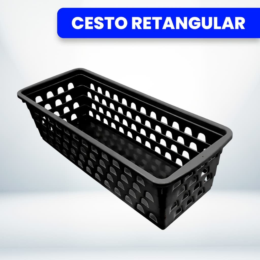 Cesto Organizador Multiuso Preto 28x11x8cm