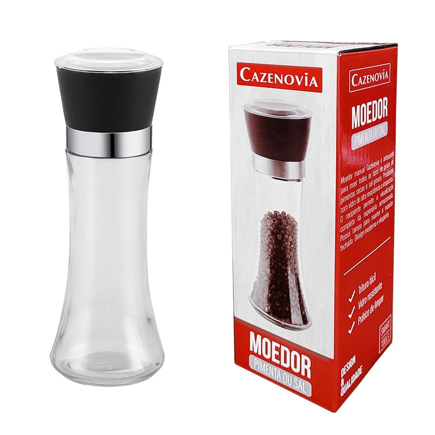 Moedor De Sal Pimenta Especiarias De Vidro Premium Resistente