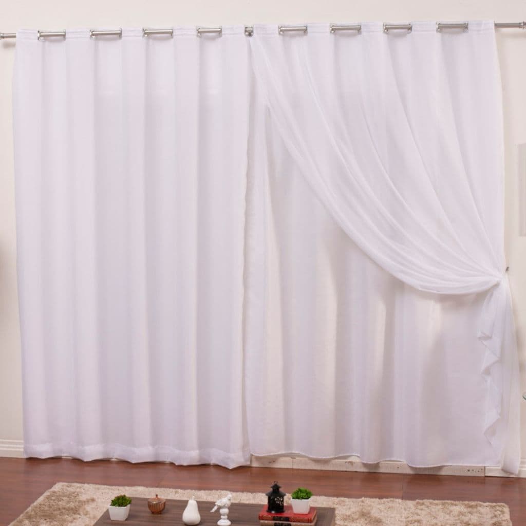 Cortina de Voil com forro de Microfibra Decoração Sala Quarto Apartamento Luxo Delicada