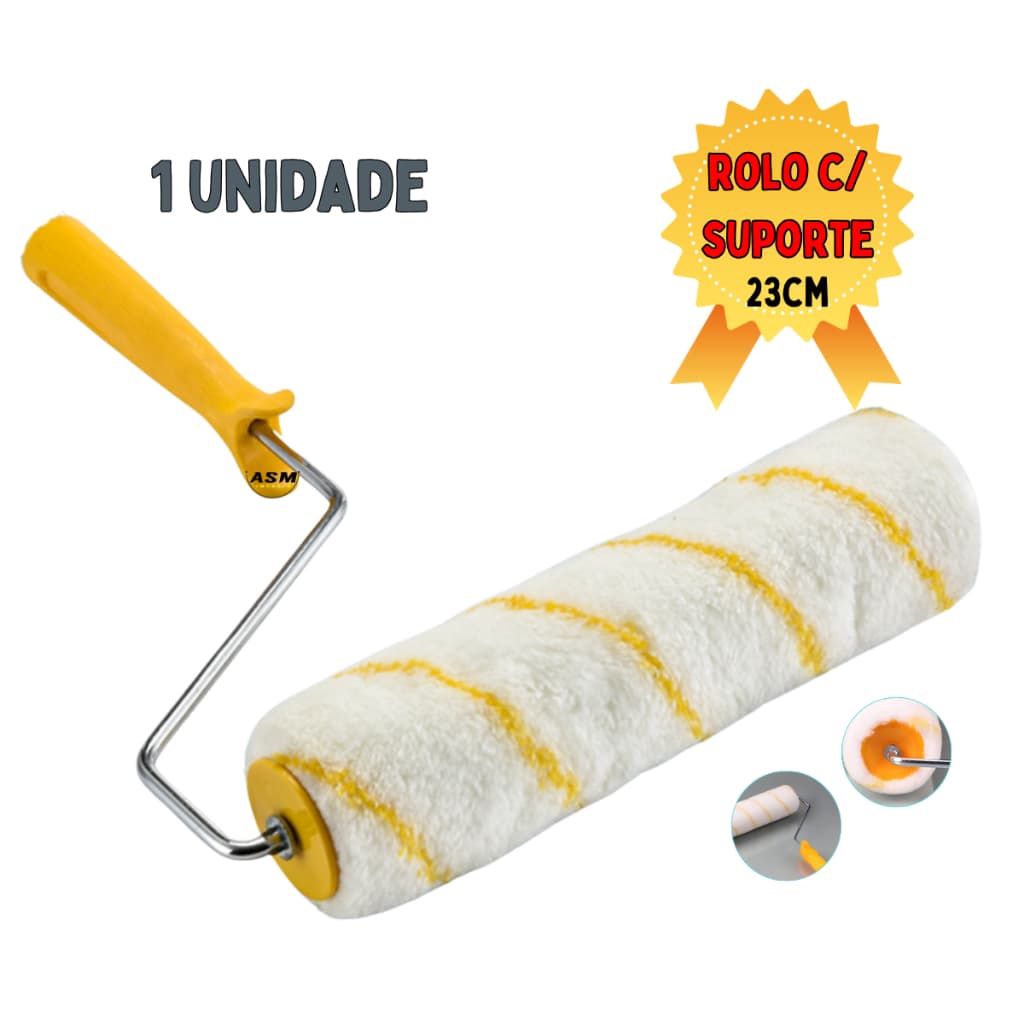 Rolo C/ Suporte para pintura profissional 23cm 9''