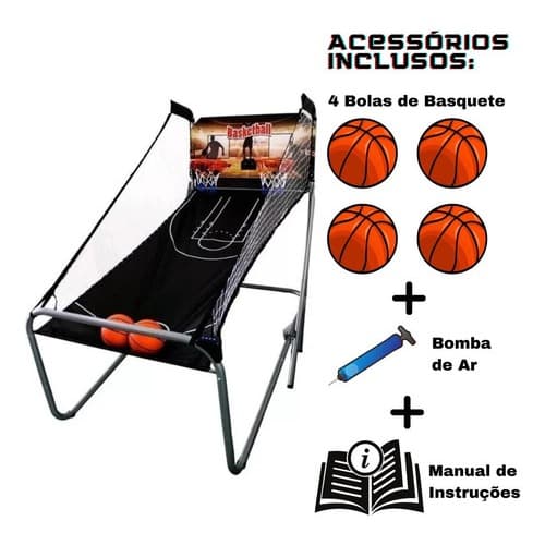 Tabela De Basquete com Bola Placar Eletrônico Infantil e Adulto