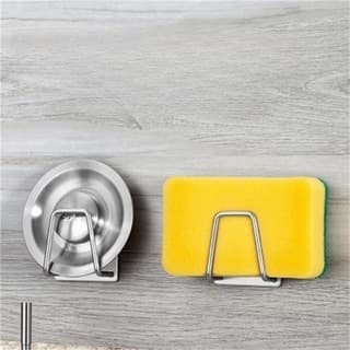 Kit 6 Aço inoxidável Suporte Porta Esponja para bucha de pia Prateleira de cozinha