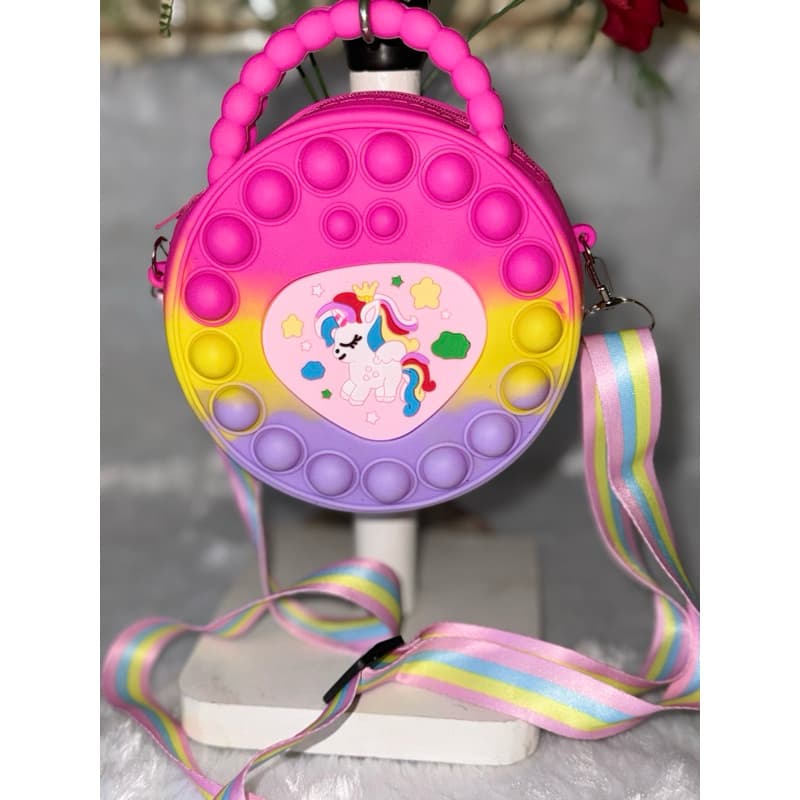 Bolsa infantil pop it/ bolsa de silicone/ Alça crossbody bolsa brinquedo