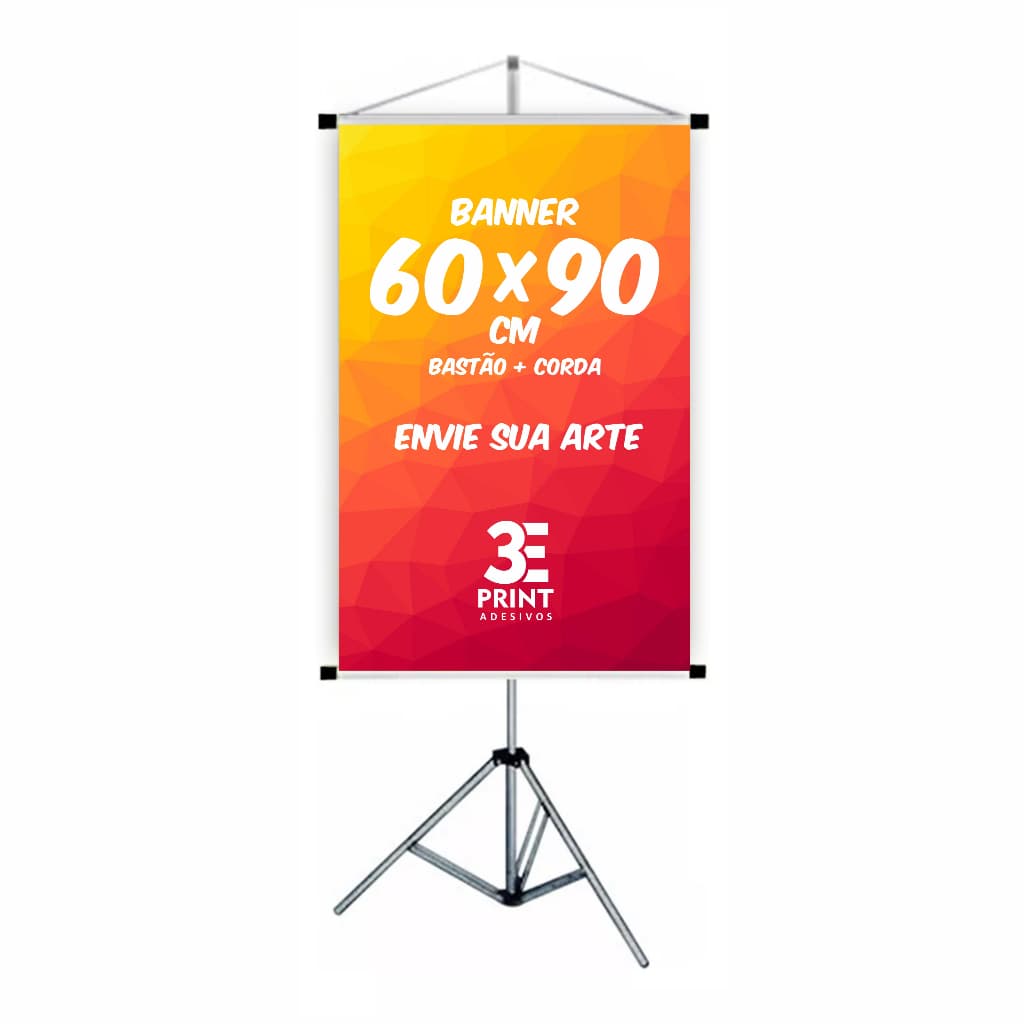 Banner Personalizado 60x90cm Com Pedestal de até 180cm de Altura Uso Interno