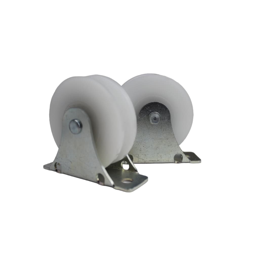 2 Roldanas P/ Varal C/ Rolamento + Kit Suporte E Parafuso