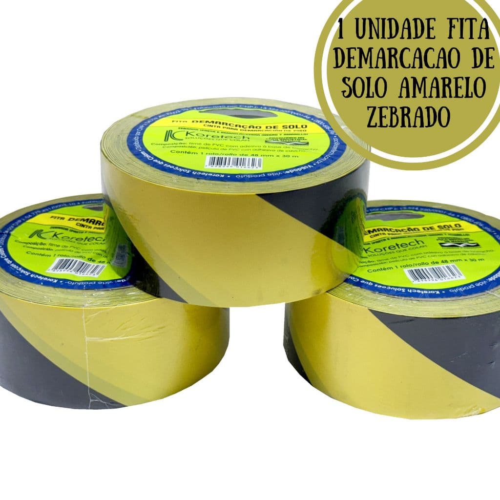 FITA ZEBRADA CORES AMARELA E PRETO 1 UNIDADE DEMARCACAO DE SOLO 48X30 METROS