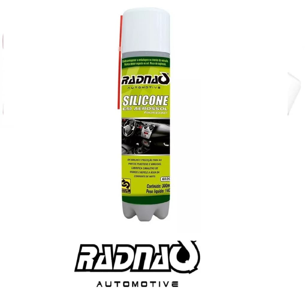 Silicone em Spray/Aerossol Evita Ressecamento Radnaq 300ml