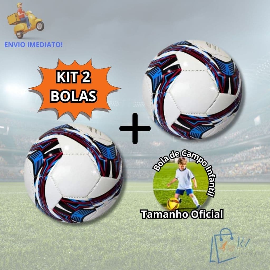 2 Bolas De Futebol De Campo Bola Futebol Infantil Tamanho 5 Oficial Infantil Couro Sintético 2 Unidades