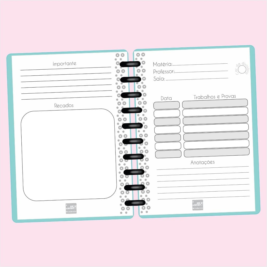 Kit 10 Matérias Para Caderno 10 Furos de Disco Sistema Inteligente