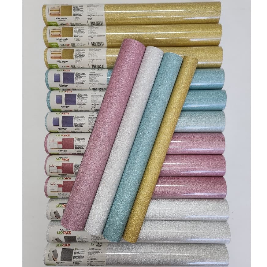 Papel Adesivo Brilho Glitter 5m x 45cm Alta Qualidade Parede e Envelopamento