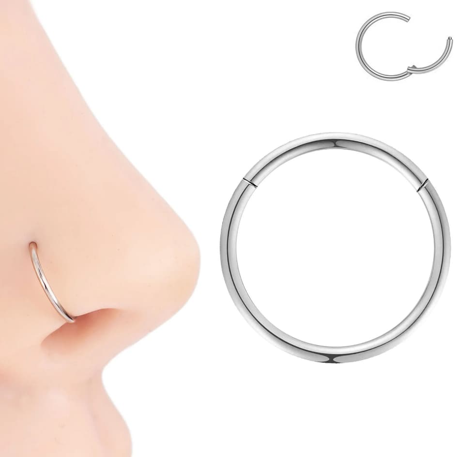 Piercing Argola Aço Cirurgico Segmento Articulado Conch, Nariz