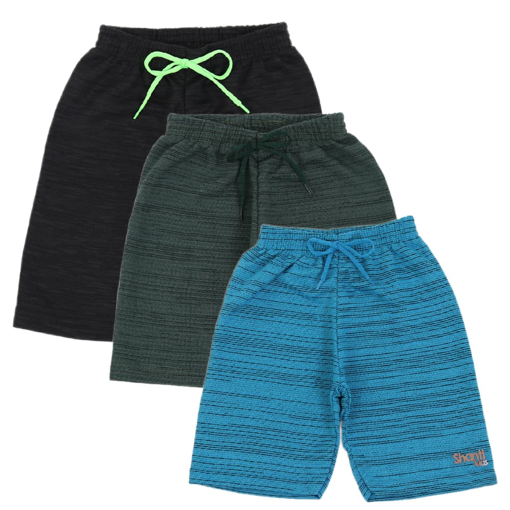 Kit Shorts de Menino 3 Bermuda Moletom Infantil Masculino 2 3 4 6 8 10 12 14 16 Anos