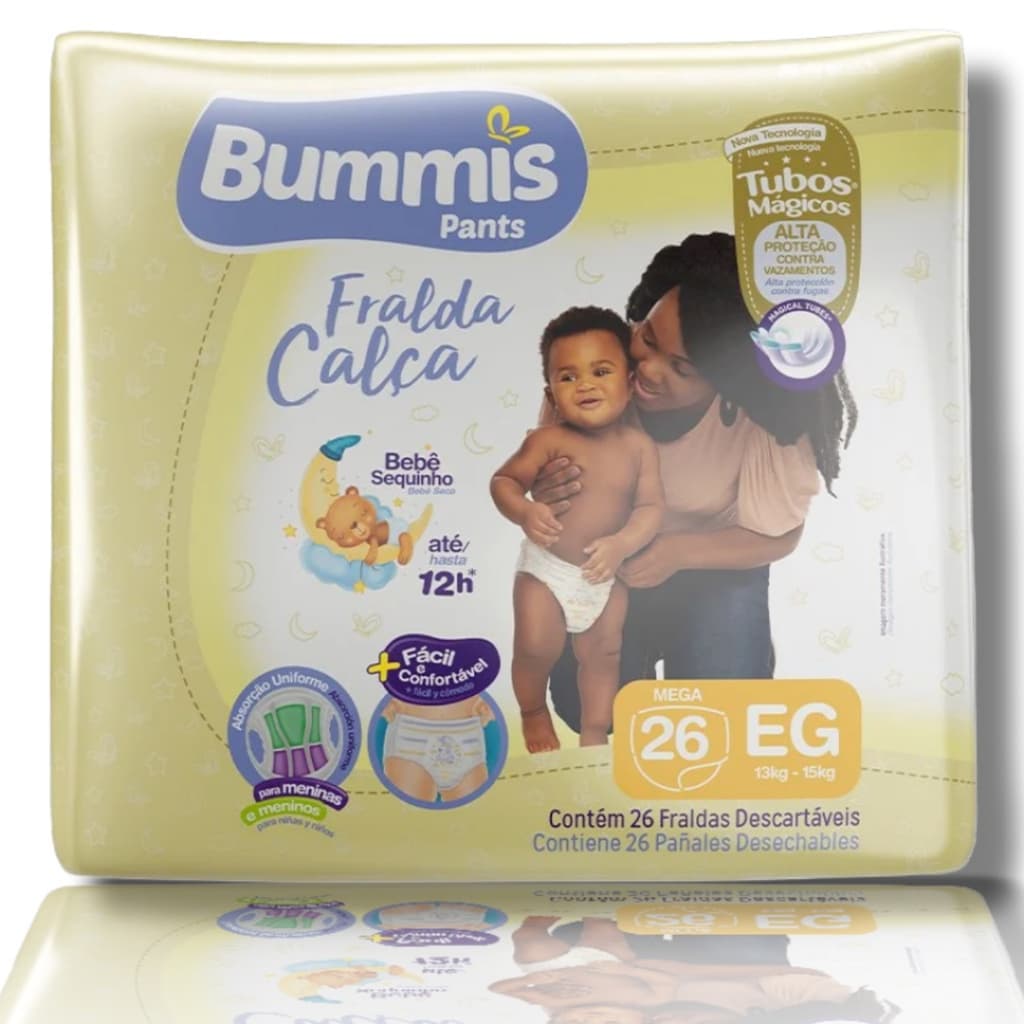 Fralda Calça Descartável Infantil Bummis Pants 26 Unidades Tamanho Grande XG Capricho