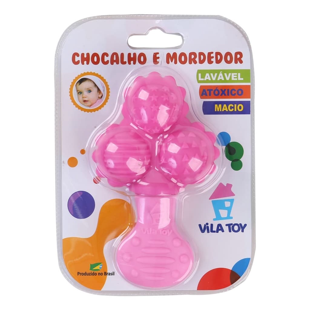 Chocalho Mordedor Bolas Barulho Suave com Selo do Inmetro - Vila Toy