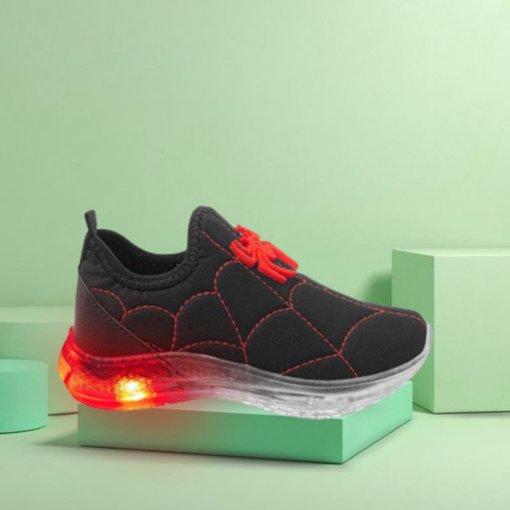 Tênis Led Infantil Enfeite Aranha Escolar Confortavel 20 oa 34