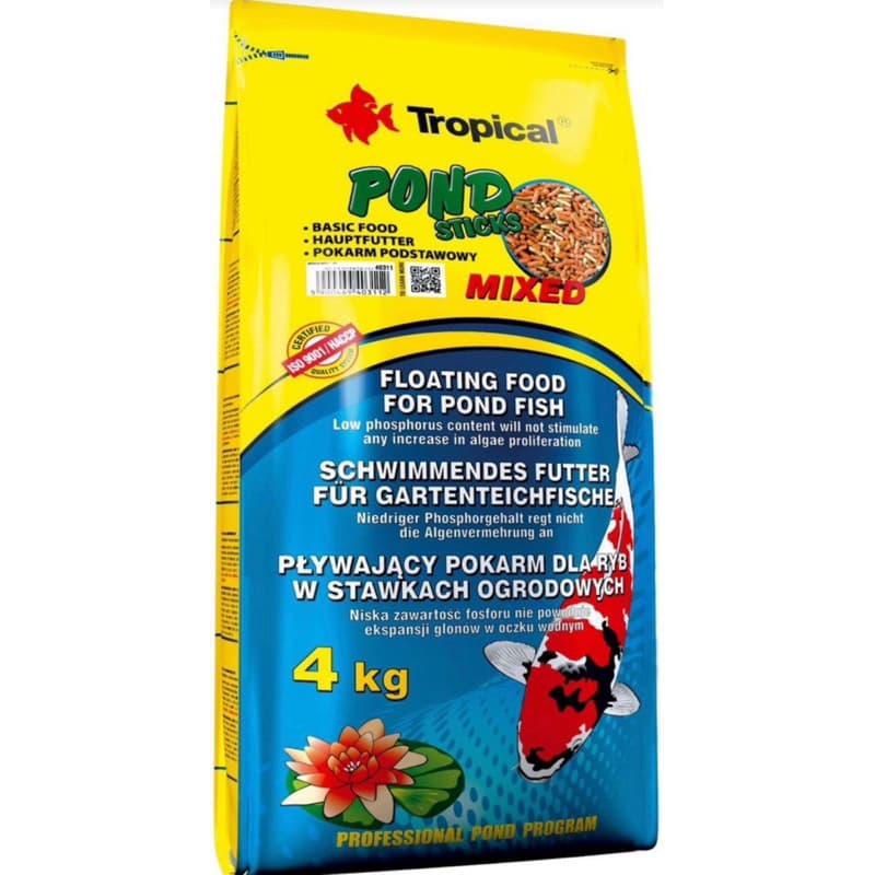 Ração Tropical Pond Mixed 4kg Para Peixes De Lago Kinguios e Carpas